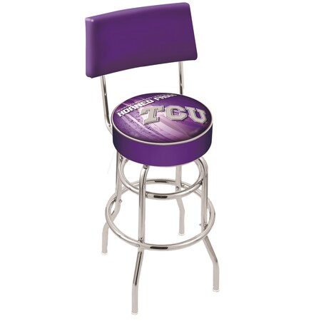 Holland Bar Stool Co 25" Chrome 2-Ring TCU Swivel Bar Stool, Back L7C425TexChr-D2